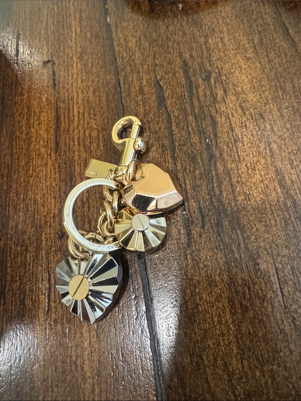 Coach Gold-Tone Heart & Sunburst Charm Keyring